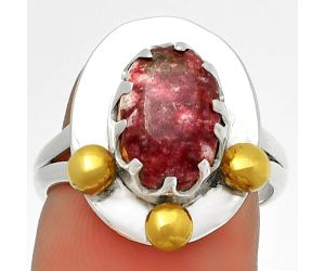 Two Tone - Pink Thulite - Norway Ring size-7 SDR189971 R-1503, 8x11 mm