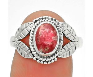 Natural Pink Thulite - Norway Ring size-8.5 SDR190076 R-1387, 6x9 mm