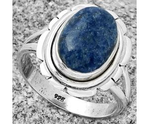 Natural Blue Quartz Ring size-8 SDR190107 R-1342, 12x9 mm