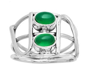 Natural Green Onyx Ring size-8 SDR190143 R-1465, 4x6 mm