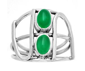 Natural Green Onyx Ring size-6.5 SDR190147 R-1465, 5x5 mm