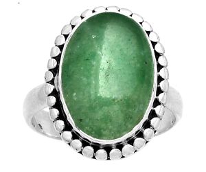 Natural Green Aventurine Ring size-8.5 SDR190180 R-1071, 12x16 mm