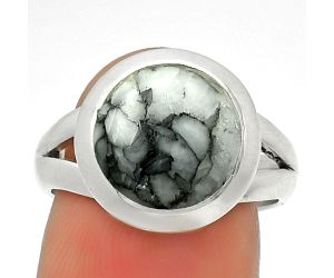 Natural Pinolith Stone Ring size-7 SDR190237 R-1005, 11x11 mm
