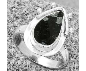 Natural Snow Flake Obsidian Ring size-7 SDR190346 R-1513, 8x14 mm