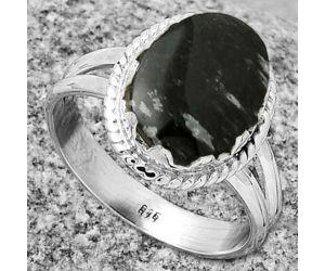 Natural Snow Flake Obsidian Ring size-9 SDR190370 R-1474, 10x13 mm