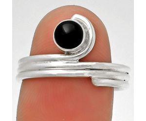 Natural Black Onyx - Brazil Ring size-8 SDR190411 R-1604, 5x5 mm