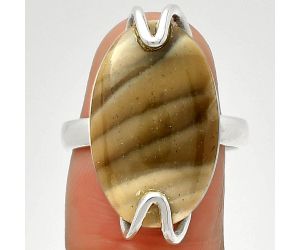Natural Flint Stone Ring size-7.5 SDR190418, 14x22 mm