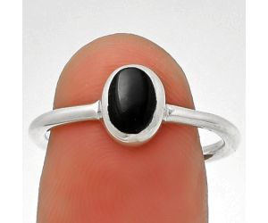 Natural Black Onyx - Brazil Ring size-7.5 SDR190424 R-1004, 7x5 mm