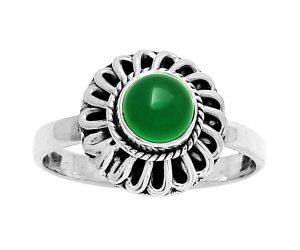 Natural Green Onyx Ring size-8.5 SDR190428 R-1596, 6x6 mm