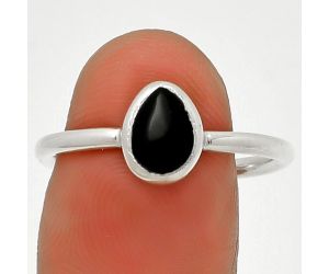 Natural Black Onyx - Brazil Ring size-9 SDR190433 R-1004, 7x5 mm