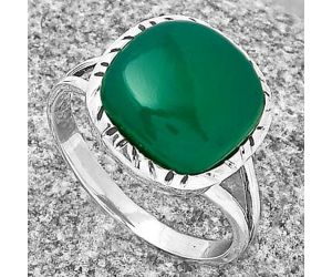 Natural Green Onyx Ring size-9 SDR190538 R-1074, 12x12 mm