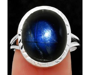 Blue Fire Labradorite - Madagascar Ring size-8 SDR190569 R-1074, 12x15 mm