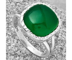 Natural Green Onyx Ring size-8 SDR190634 R-1074, 12x12 mm