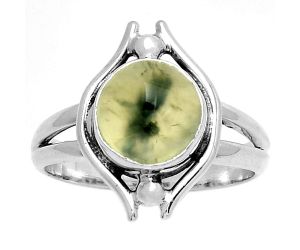 Natural Prehnite Ring size-8 SDR190763 R-1663, 9x9 mm