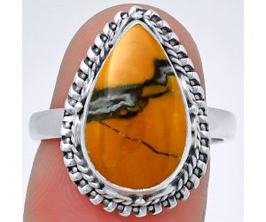 Natural Cold Mountain Thunder Egg Ring size-7.5 SDR190818 R-1279, 10x15 mm