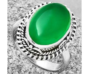 Natural Green Onyx Ring size-8 SDR190822 R-1279, 10x14 mm