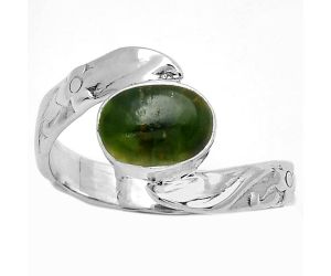 Natural Chrome Chalcedony Ring size-9 SDR190842 R-1232, 6x9 mm