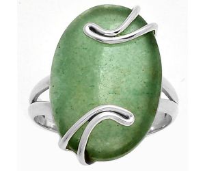 Natural Green Aventurine Ring size-7.5 SDR190958 R-1502, 14x20 mm