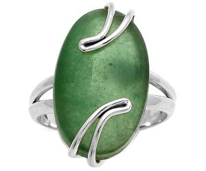 Natural Green Aventurine Ring size-7.5 SDR190965 R-1502, 13x21 mm