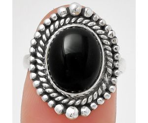 Natural Black Onyx - Brazil Ring size-8 SDR191023 R-1154, 10x12 mm