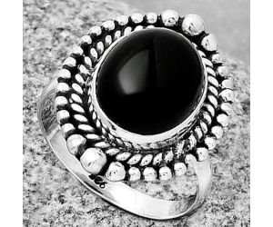 Natural Black Onyx - Brazil Ring size-8 SDR191023 R-1154, 10x12 mm