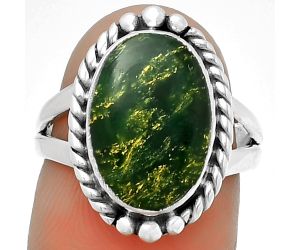 Natural Green Fuchsite Ring size-6.5 SDR191101 R-1253, 10x14 mm