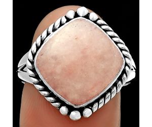 Natural Pink Scolecite Ring size-8.5 SDR191123 R-1253, 12x12 mm