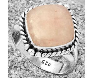 Natural Pink Scolecite Ring size-8.5 SDR191123 R-1253, 12x12 mm