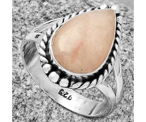 Natural Pink Scolecite Ring size-8 SDR191124 R-1253, 10x15 mm