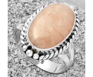 Natural Pink Scolecite Ring size-7 SDR191125 R-1253, 10x16 mm