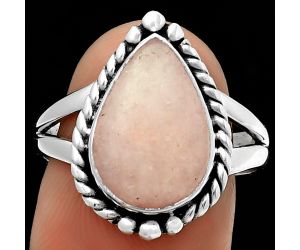 Natural Pink Scolecite Ring size-8.5 SDR191126 R-1253, 10x14 mm
