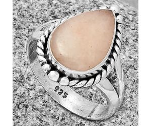 Natural Pink Scolecite Ring size-8.5 SDR191126 R-1253, 10x14 mm