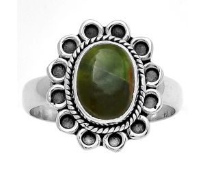 Natural Chrome Chalcedony Ring size-9 SDR191139 R-1256, 8x10 mm