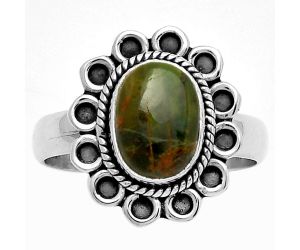 Natural Chrome Chalcedony Ring size-8.5 SDR191166 R-1256, 7x10 mm