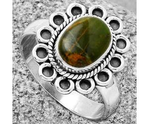 Natural Chrome Chalcedony Ring size-8.5 SDR191166 R-1256, 7x10 mm