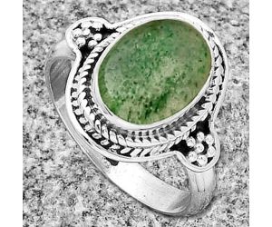 Natural Green Aventurine Ring size-7.5 SDR191170 R-1312, 8x11 mm