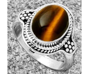Natural Tiger Eye - Africa Ring size-7 SDR191174 R-1312, 9x11 mm