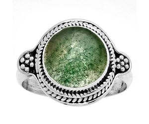 Natural Green Aventurine Ring size-8.5 SDR191188 R-1312, 11x11 mm