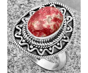 Natural Pink Thulite - Norway Ring size-7.5 SDR191211 R-1501, 8x12 mm