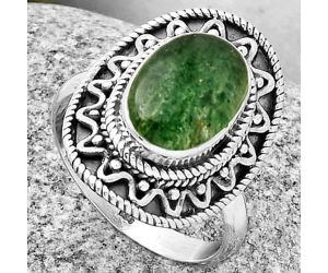 Natural Green Aventurine Ring size-9 SDR191231 R-1501, 9x13 mm