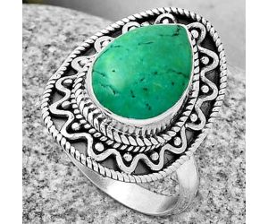 Natural Turquoise Magnesite Ring size-8.5 SDR191235 R-1501, 10x14 mm