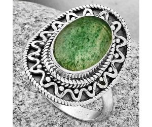 Natural Green Aventurine Ring size-9 SDR191238 R-1501, 9x13 mm