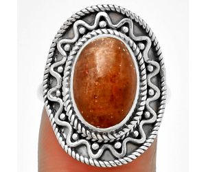 Natural Sunstone - Namibia Ring size-7 SDR191251 R-1501, 9x13 mm
