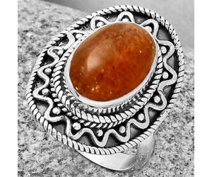 Natural Sunstone - Namibia Ring size-7 SDR191251 R-1501, 9x13 mm