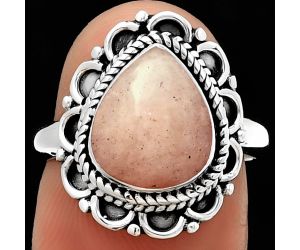 Natural Pink Scolecite Ring size-6 SDR191285 R-1256, 9x11 mm