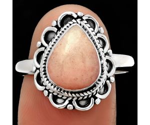 Natural Pink Scolecite Ring size-9 SDR191287 R-1256, 9x11 mm