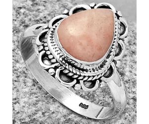 Natural Pink Scolecite Ring size-9 SDR191287 R-1256, 9x11 mm
