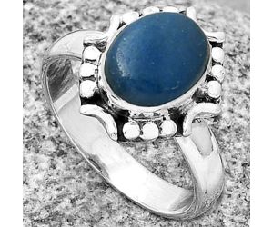 Natural Blue Quartz Ring size-7.5 SDR191335 R-1071, 8x10 mm