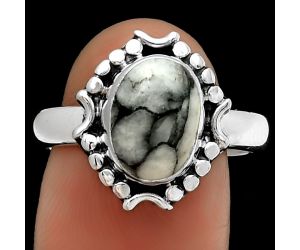 Natural Pinolith Stone Ring size-9 SDR191354 R-1071, 8x11 mm