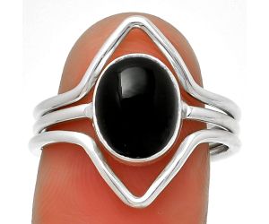 Natural Black Onyx - Brazil Ring size-8 SDR191361 R-1460, 8x10 mm